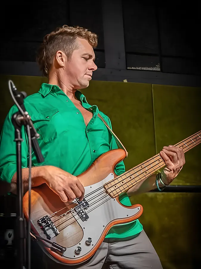 Travis Book Playing the Electric Bass